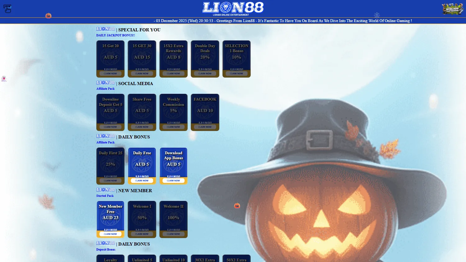 Lion88 Casino promotions page